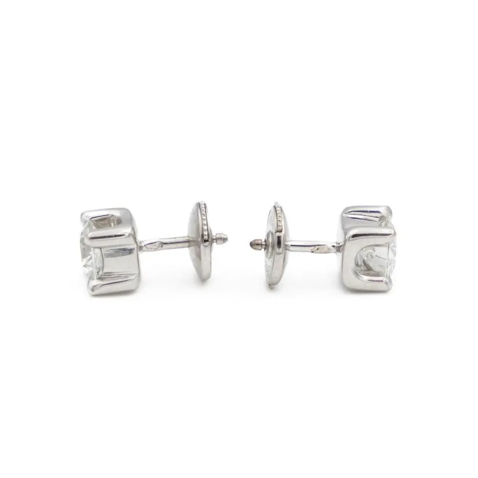 Boucles d'oreilles Puces Or blanc Diamant