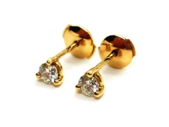 Boucles d'oreilles Puces Or jaune Diamant