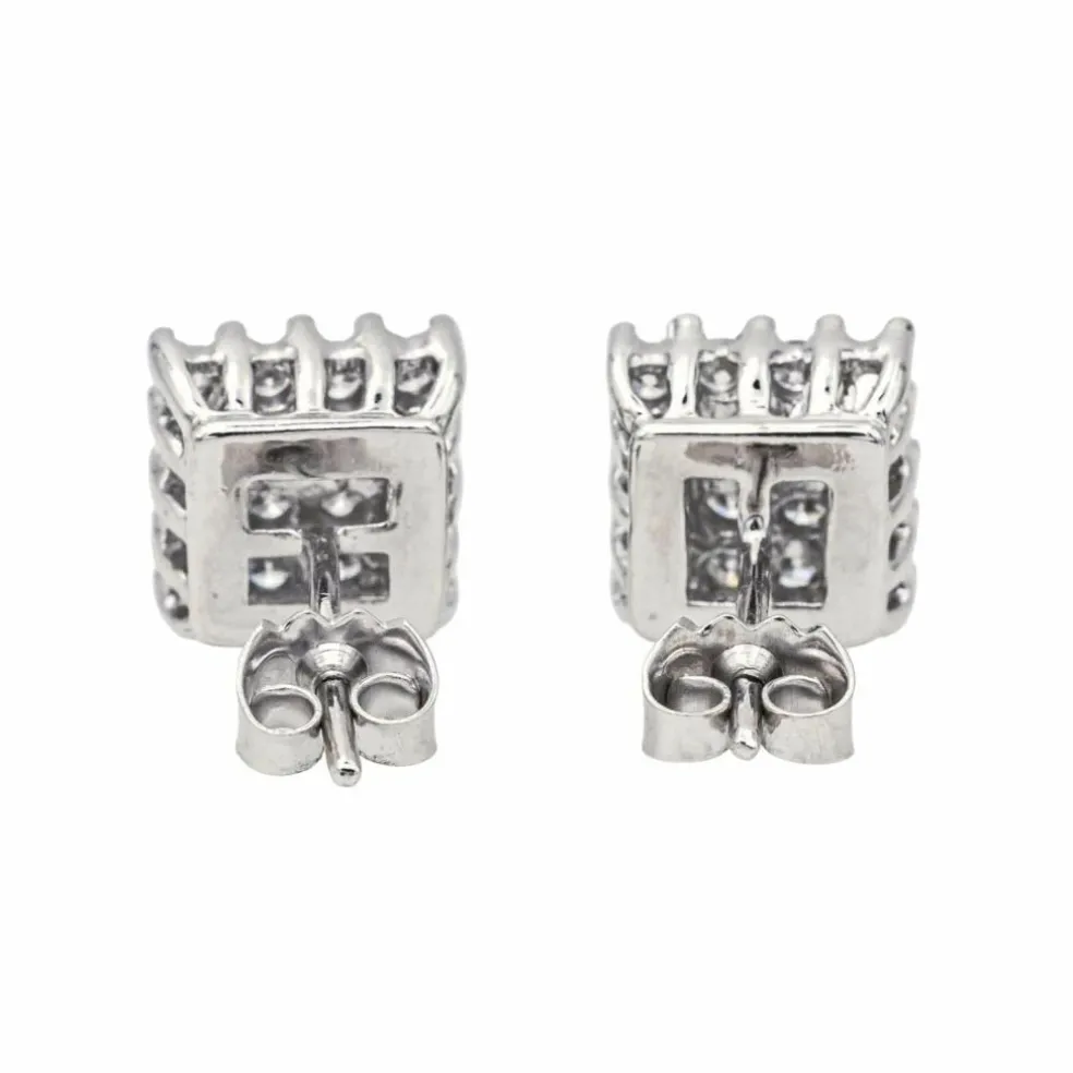 Boucles d'oreilles Puces Or blanc Diamant