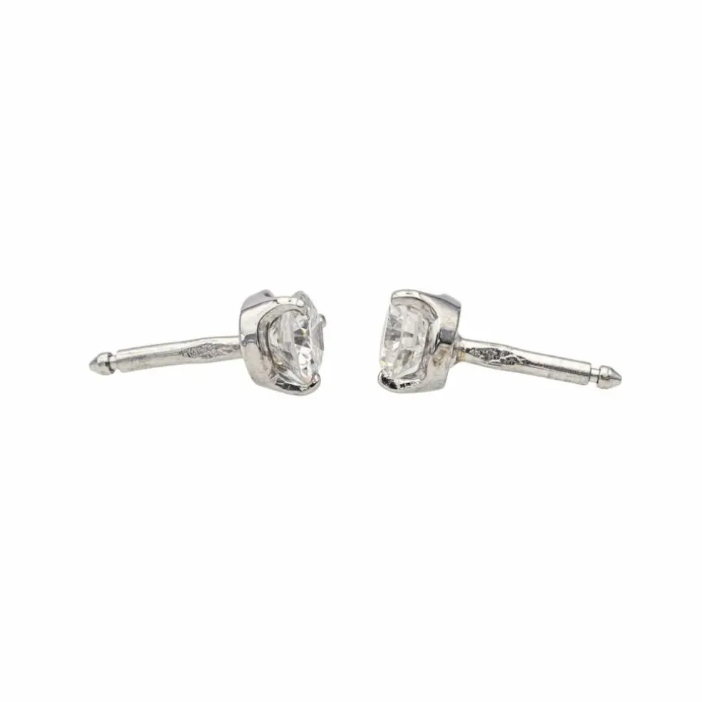Boucles d'oreilles Puces Or blanc Diamant