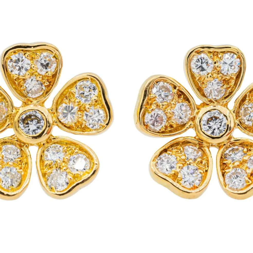 Boucles d'oreilles Puces Or jaune Diamant