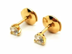 Boucles d'oreilles Puces Or jaune Diamant