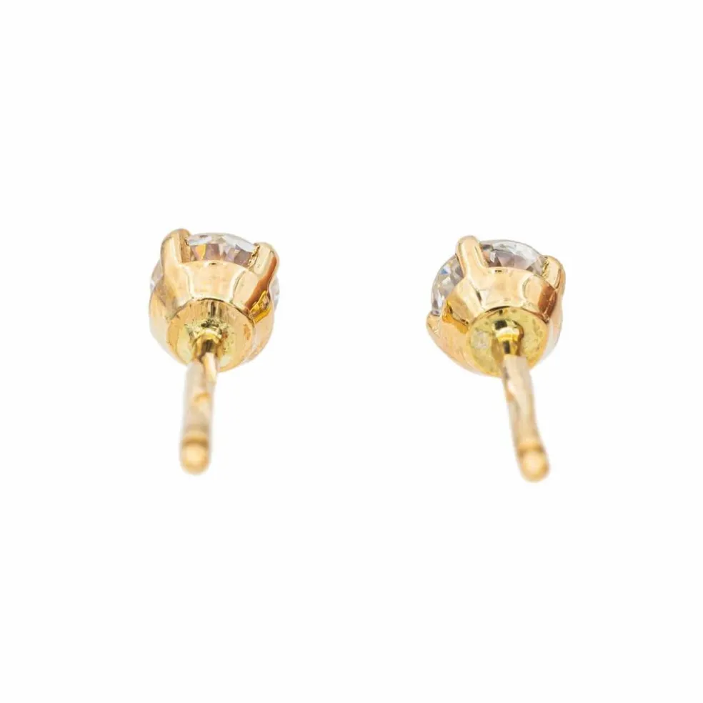 Boucles d'oreilles Puces Or jaune Diamant