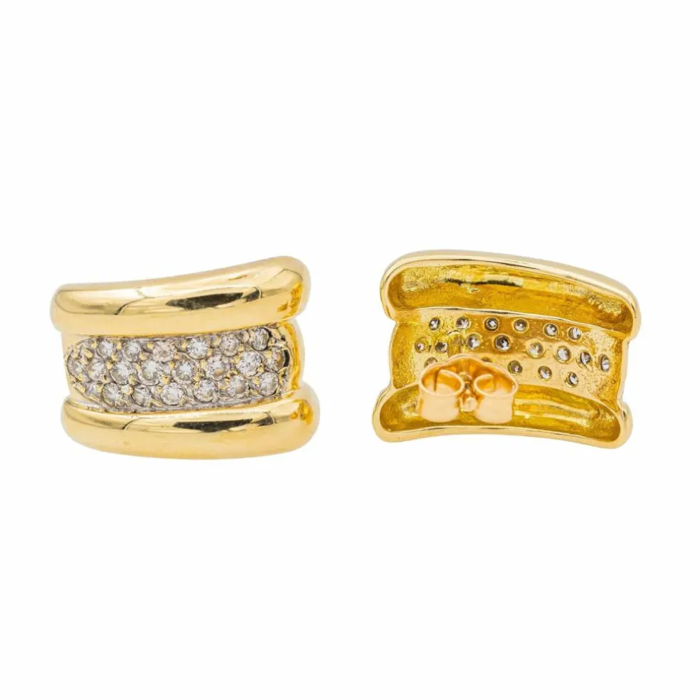 Boucles d'oreilles Puces Or jaune Diamant