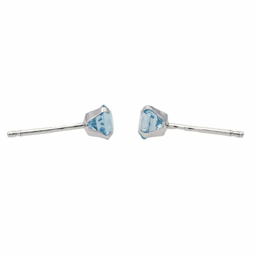 Boucles d'oreilles Puces Or blanc Topaze