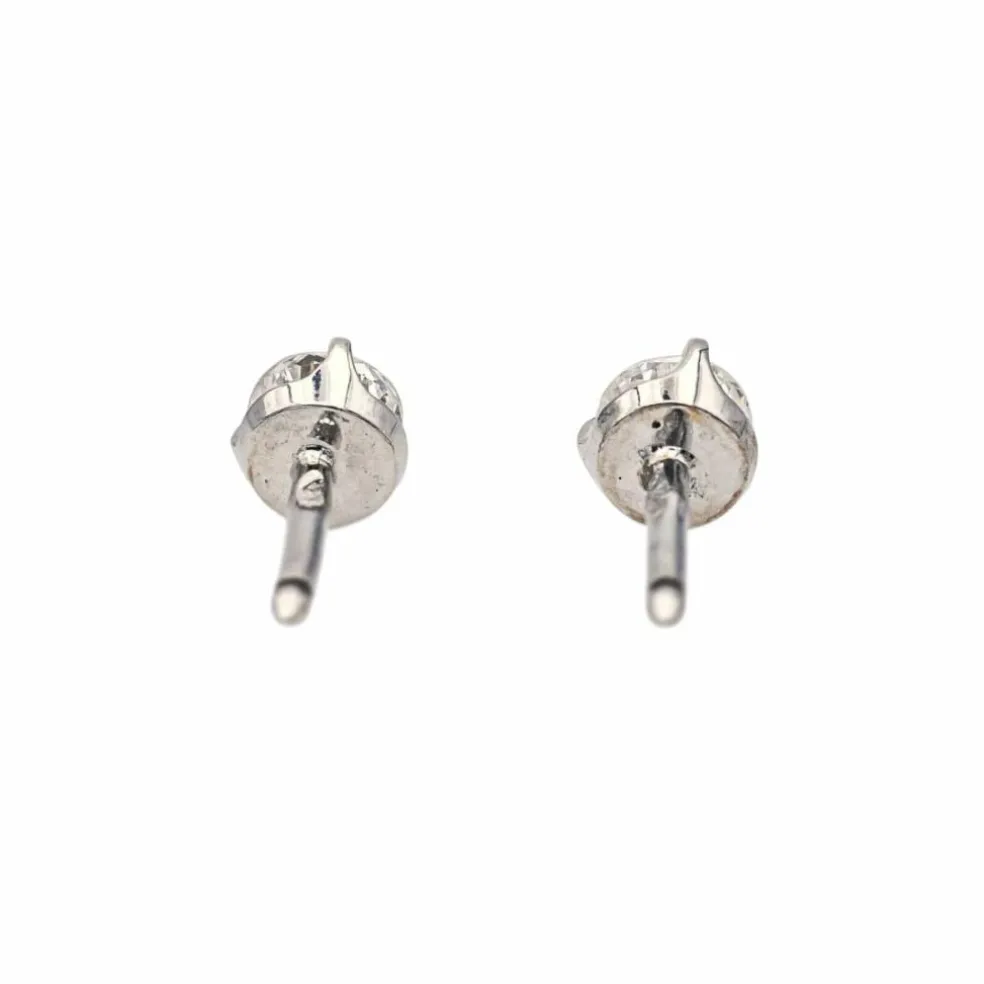 Boucles d'oreilles Puces Or blanc Diamant