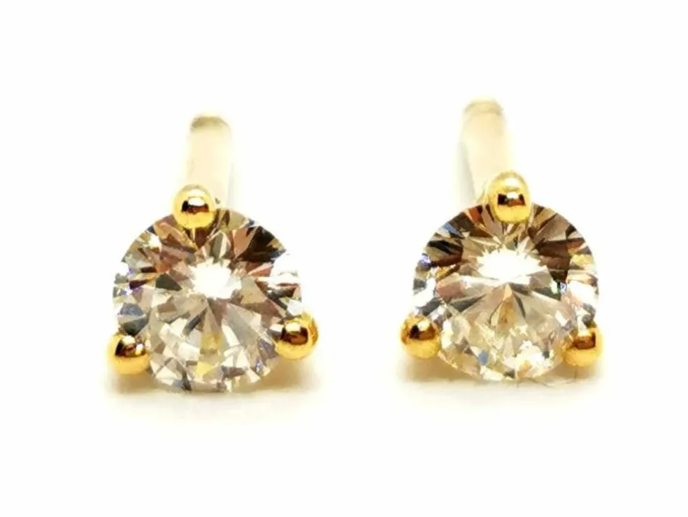 Boucles d'oreilles Puces Or jaune Diamant
