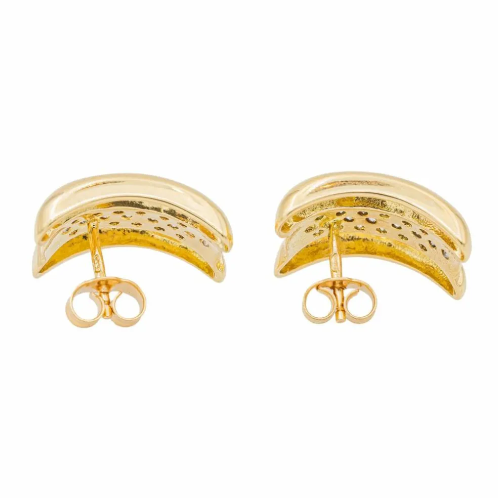 Boucles d'oreilles Puces Or jaune Diamant