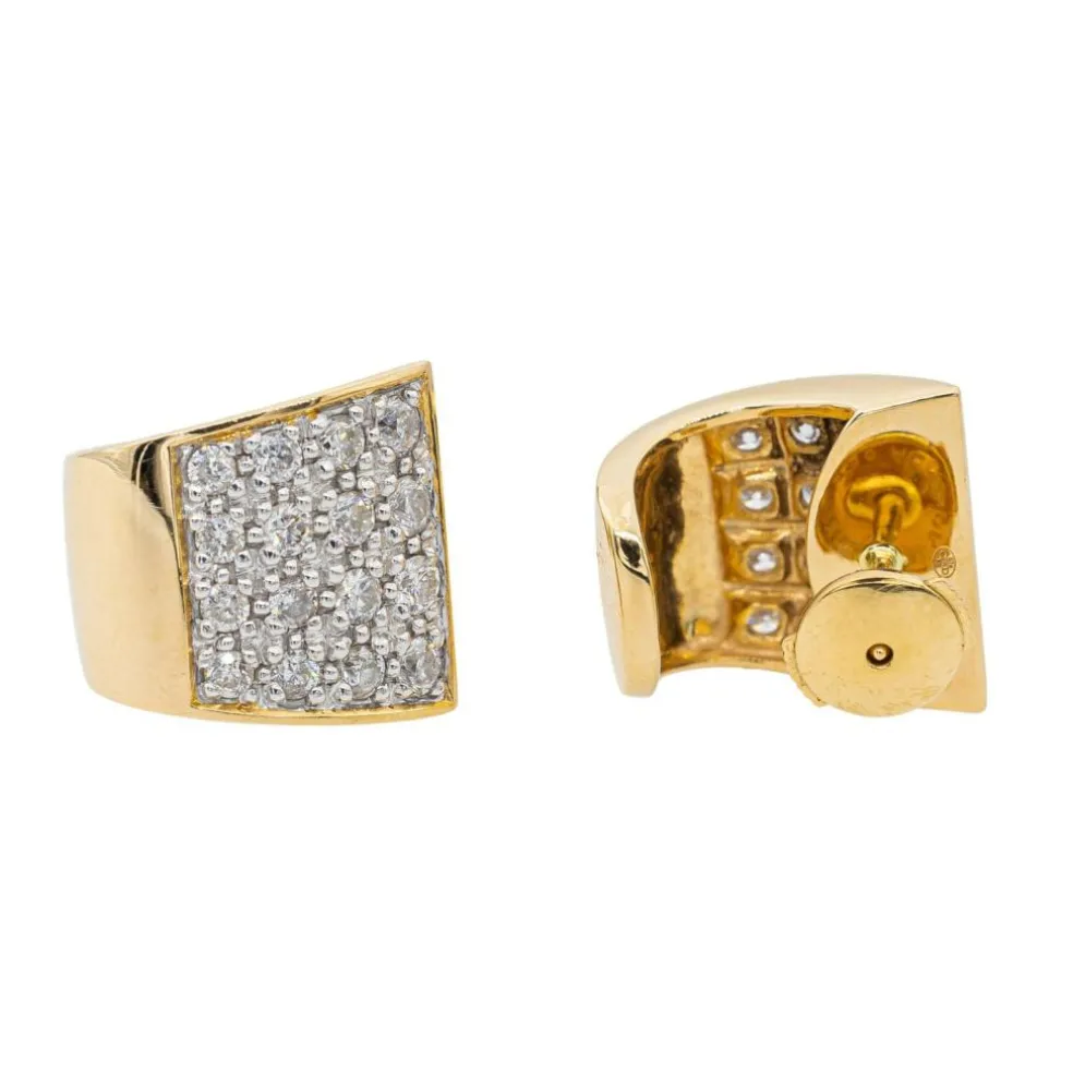 Boucles d'oreilles Puces Or jaune Diamant