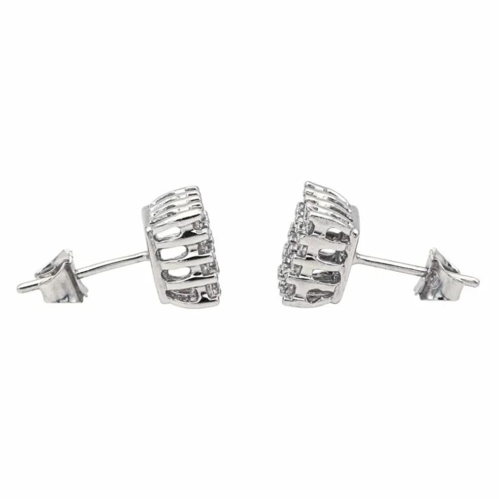 Boucles d'oreilles Puces Or blanc Diamant