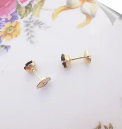 Boucles d'oreilles puces Quartz fumé