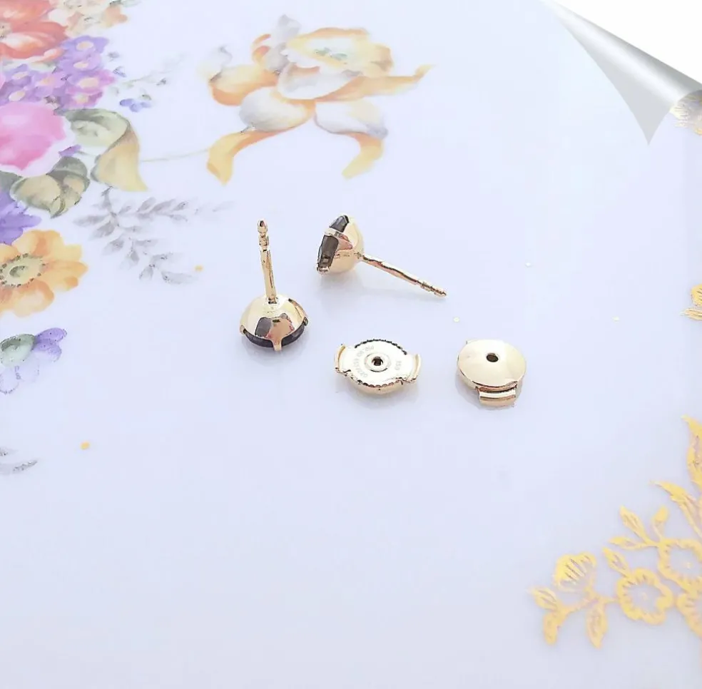 Boucles d'oreilles puces Quartz fumé