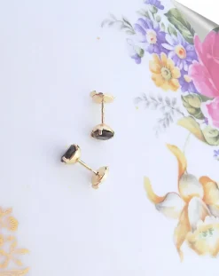 Boucles d'oreilles puces Quartz fumé