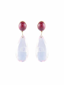 Boucles d'oreilles Quartz Tourmalines