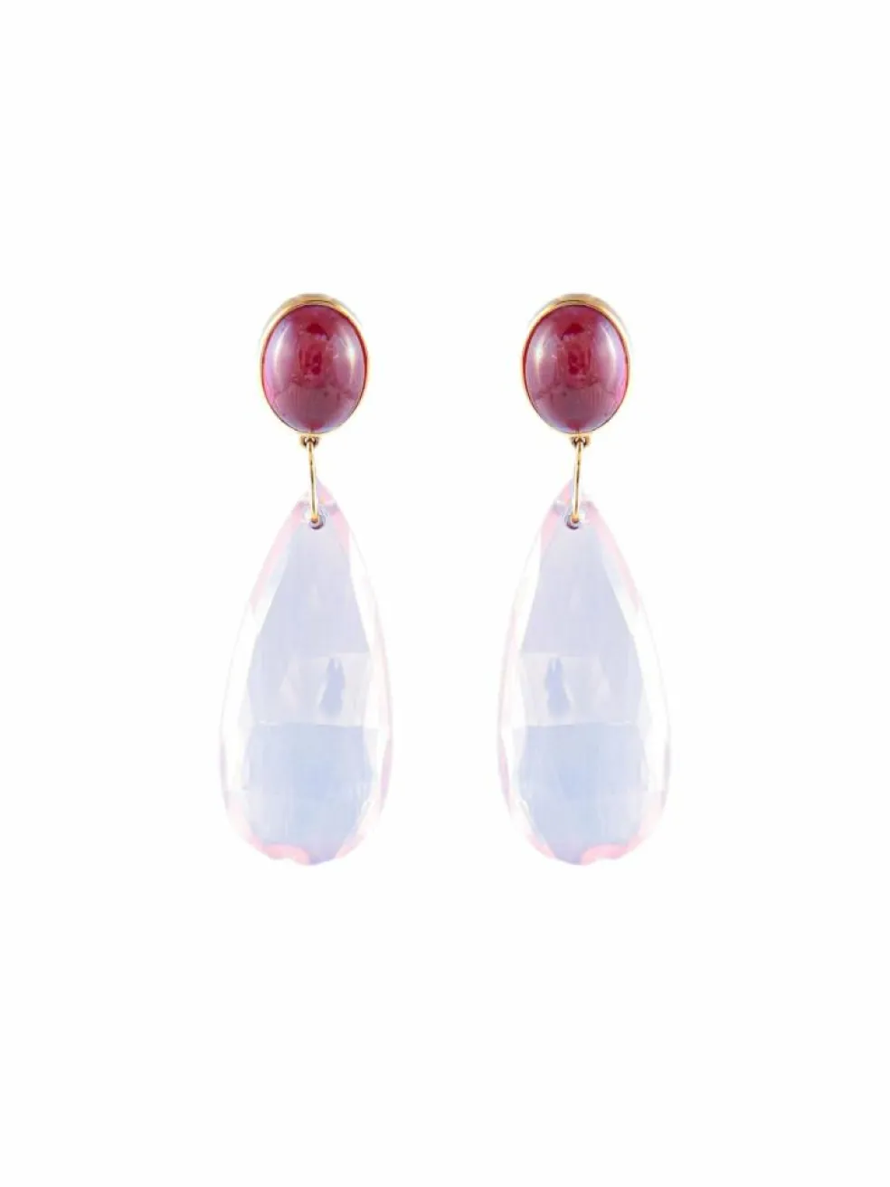 Boucles d'oreilles Quartz Tourmalines