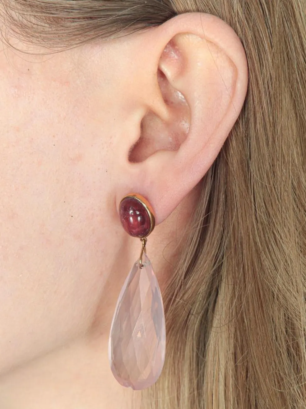 Boucles d'oreilles Quartz Tourmalines