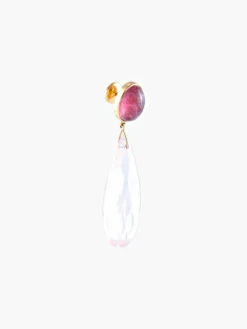 Boucles d'oreilles Quartz Tourmalines