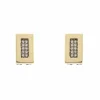 Boucles d'oreilles rectangulaires en or jaune et blanc avec diamants