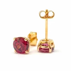 Boucles d'oreilles rhodolites or rose