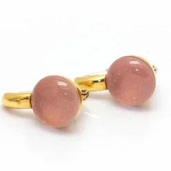 Boucles d'oreilles RIKIO en Or et Quartz Rose