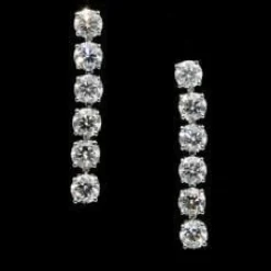 Boucles d'oreilles rivière diamant or gris