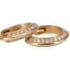 Boucles d'oreilles rond diamants or jaune 18k