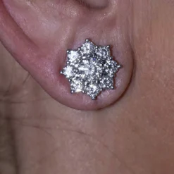 Boucles d'oreilles ROSETON en or blanc et diamants