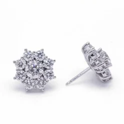 Boucles d'oreilles ROSETON en or blanc et diamants