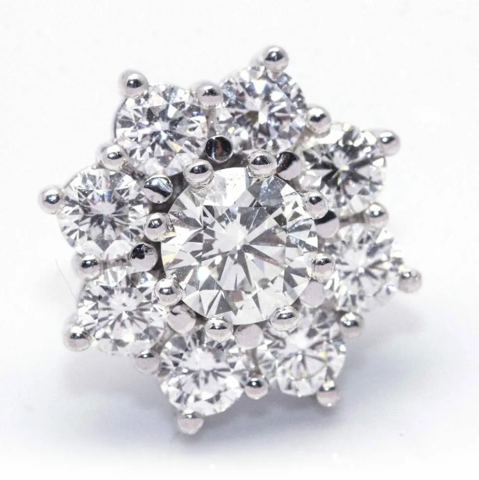 Boucles d'oreilles ROSETON en or blanc et diamants