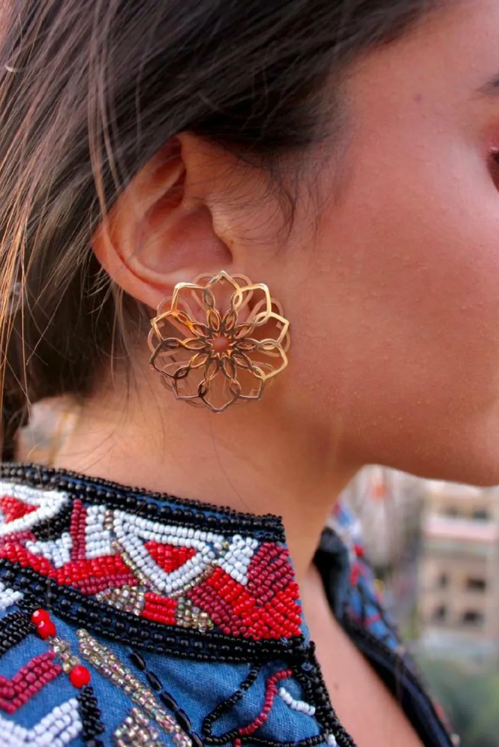 Boucles d'oreilles Rosette Or rose