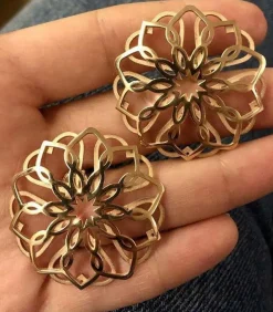 Boucles d'oreilles Rosette Or rose