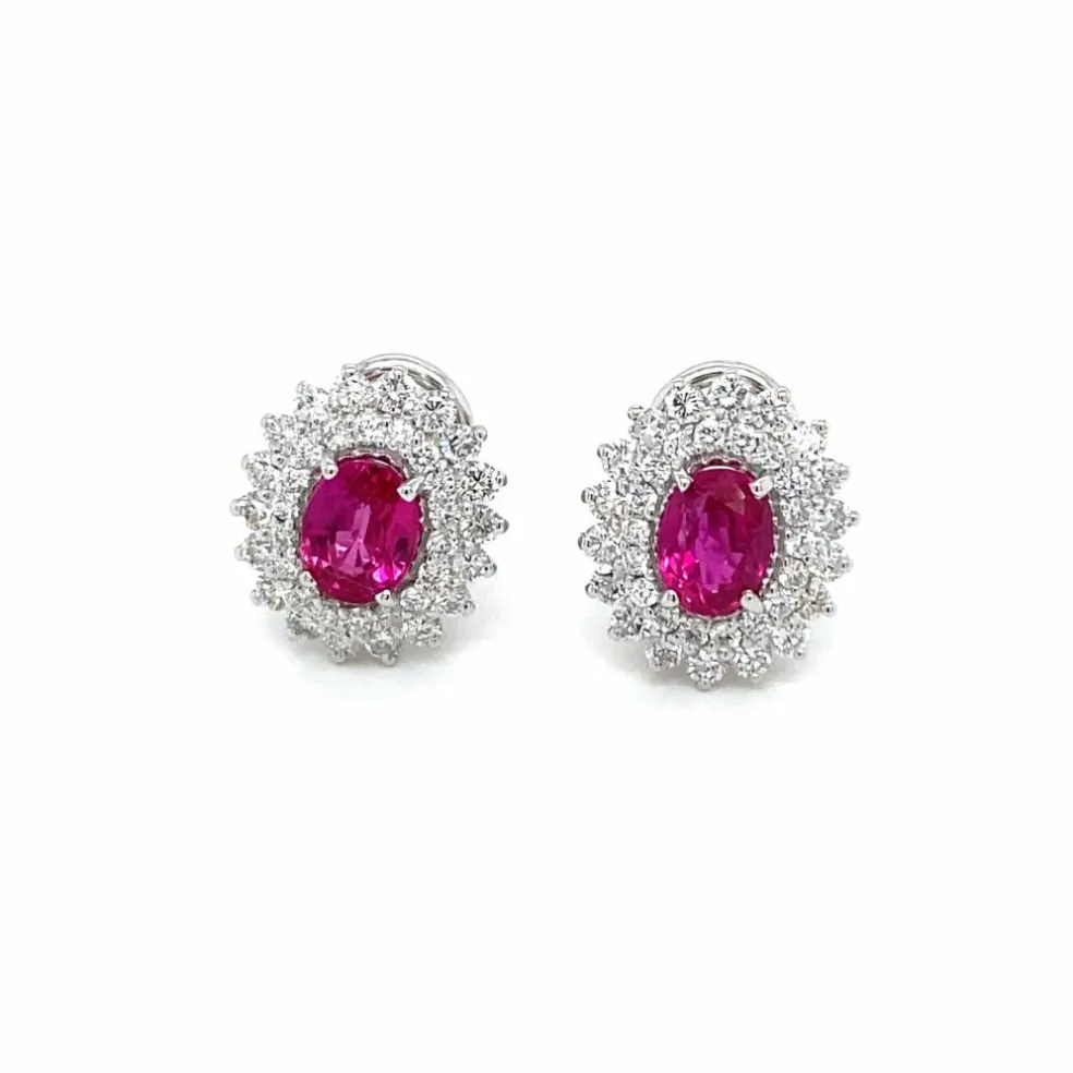 Boucles d'oreilles Rubis Diamants