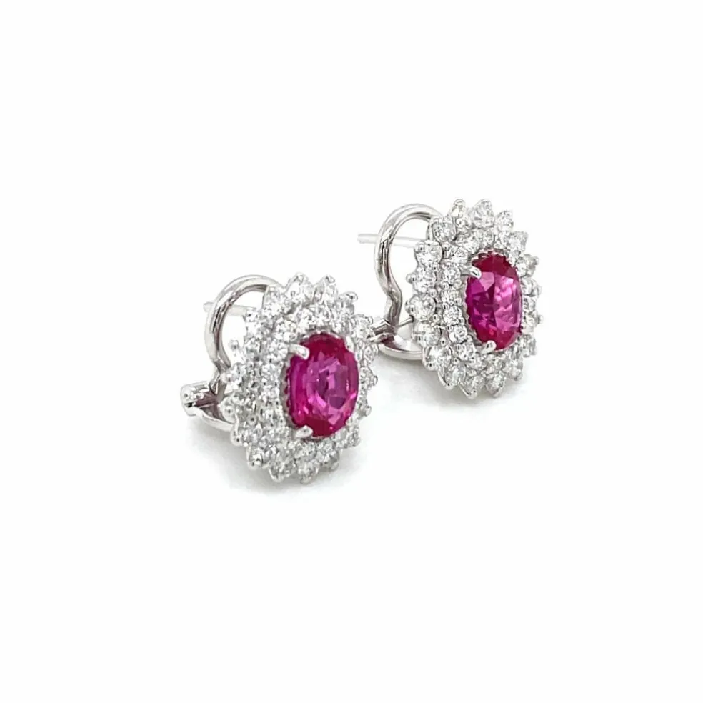 Boucles d'oreilles Rubis Diamants