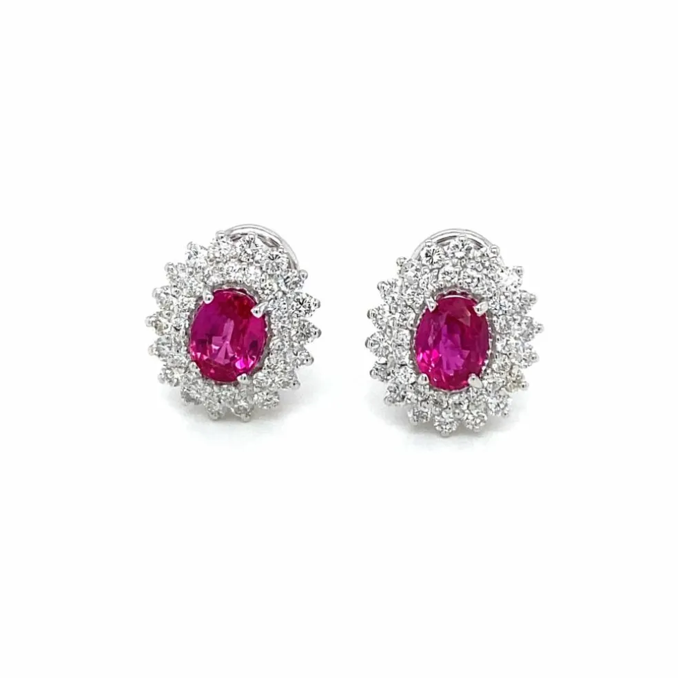 Boucles d'oreilles Rubis Diamants