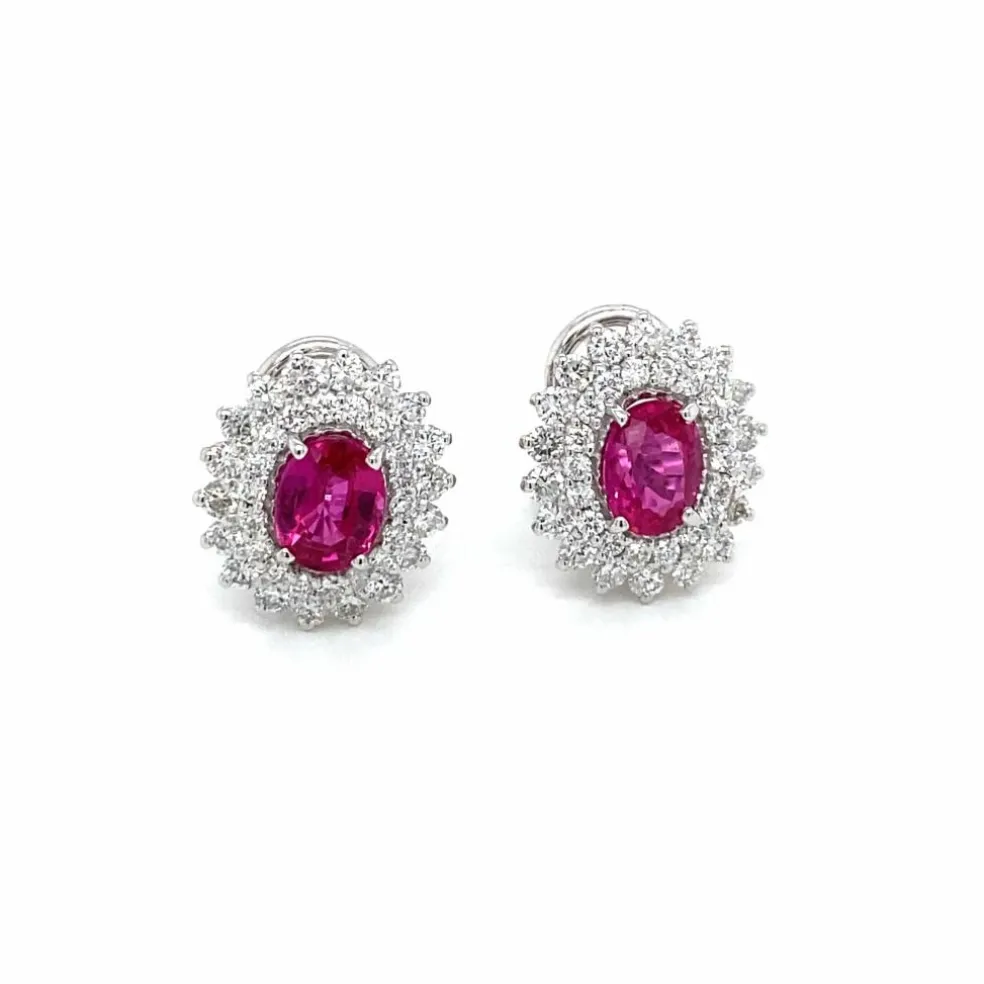 Boucles d'oreilles Rubis Diamants