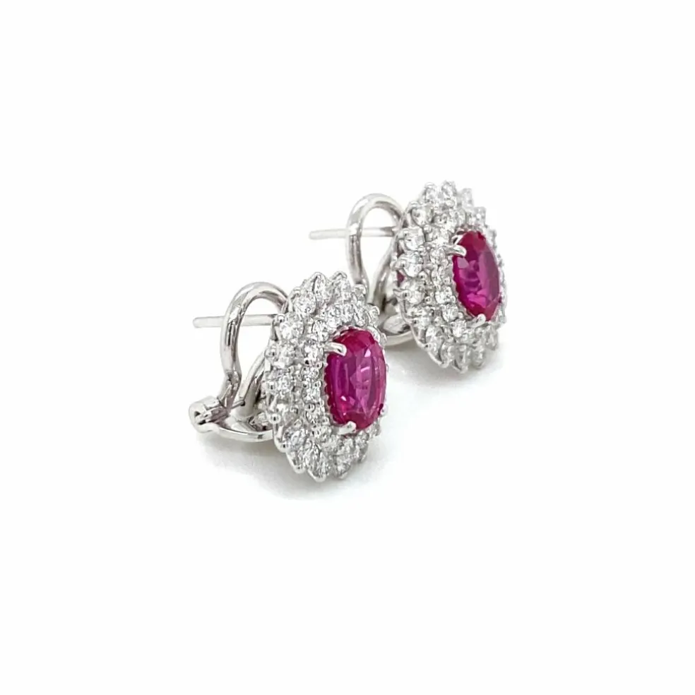 Boucles d'oreilles Rubis Diamants