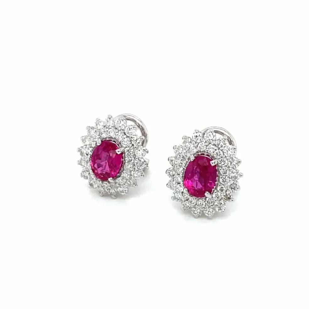 Boucles d'oreilles Rubis Diamants
