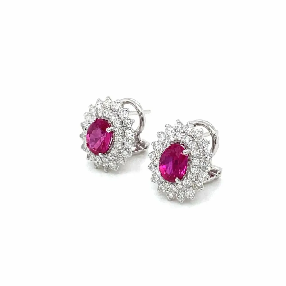 Boucles d'oreilles Rubis Diamants