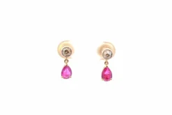 Boucles d’oreilles rubis et diamants
