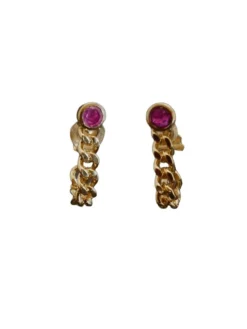 Boucles d'Oreilles Rubis, Or Jaune