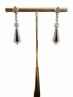 Boucles d'oreilles saphir et diamant