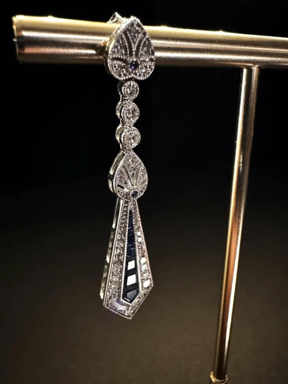 Boucles d'oreilles saphir et diamant