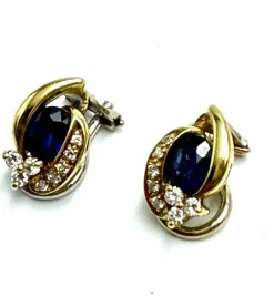 Boucles d'oreilles saphir et diamants