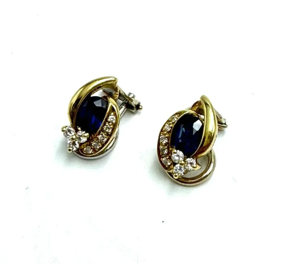Boucles d'oreilles saphir et diamants