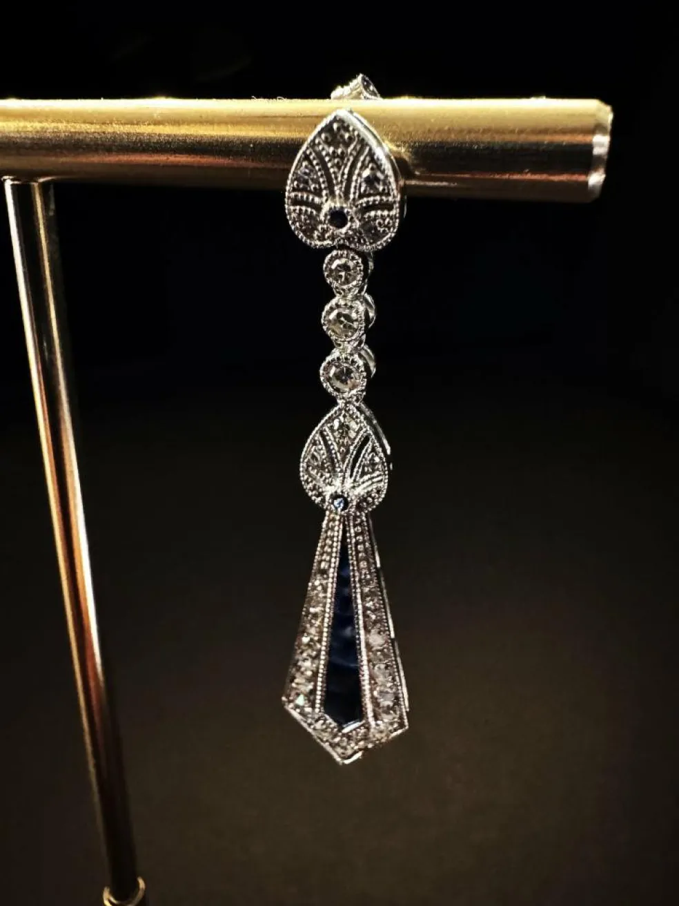 Boucles d'oreilles saphir et diamant