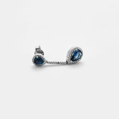 Boucles d'oreilles Saphir poire Diamants