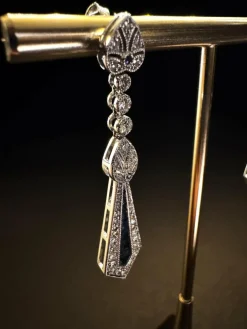 Boucles d'oreilles saphir et diamant