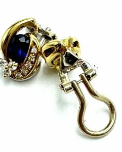 Boucles d'oreilles saphir et diamants