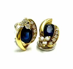 Boucles d'oreilles saphir et diamants