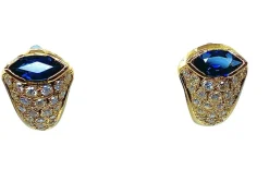 Boucles d’oreilles Saphirs navettes Diamants